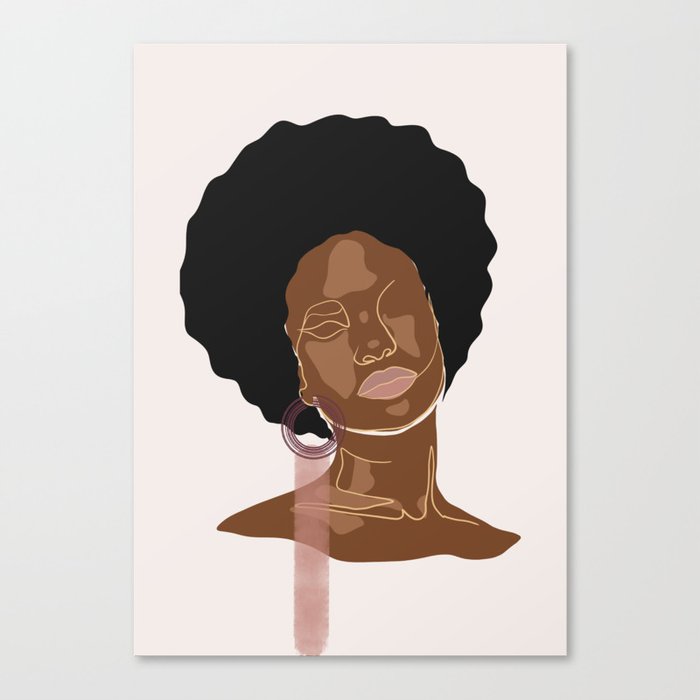Black beauty girl, Melanin queen, African American women, dark skin girl, afro female Canvas Print