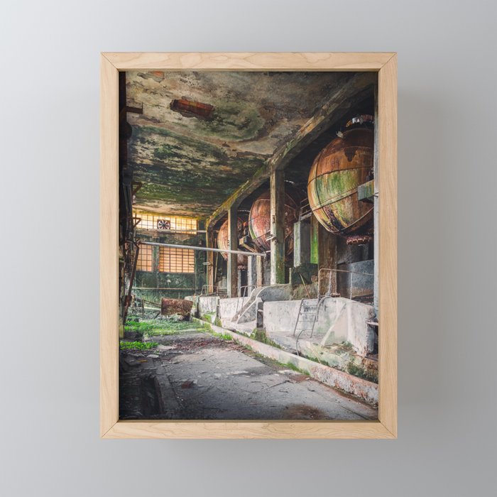 Abandoned Paper Mill in Decay Framed Mini Art Print