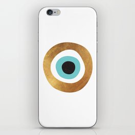 Gold Evil Eye Retro Bohemian Mid Century Lucky Charm Nazar  iPhone Skin