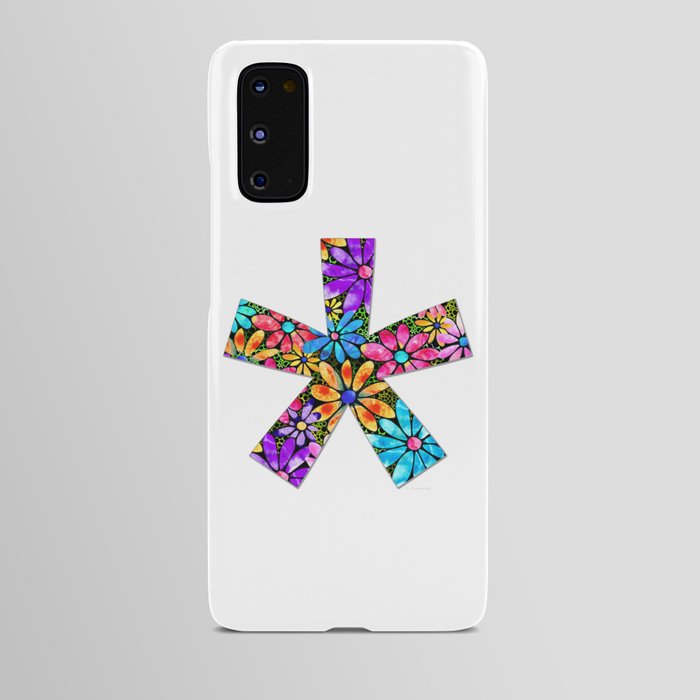 Whimsical Floral Asterisk Punctuation Mark Art Android Case