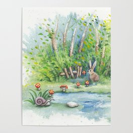 Mushroom Mushroom Bunny Poster