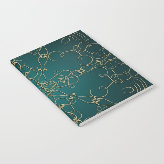 Gold Teal Mandala Notebook