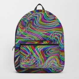 Rainbow - Abstract Rgb Glitch Marble Pattern Backpack