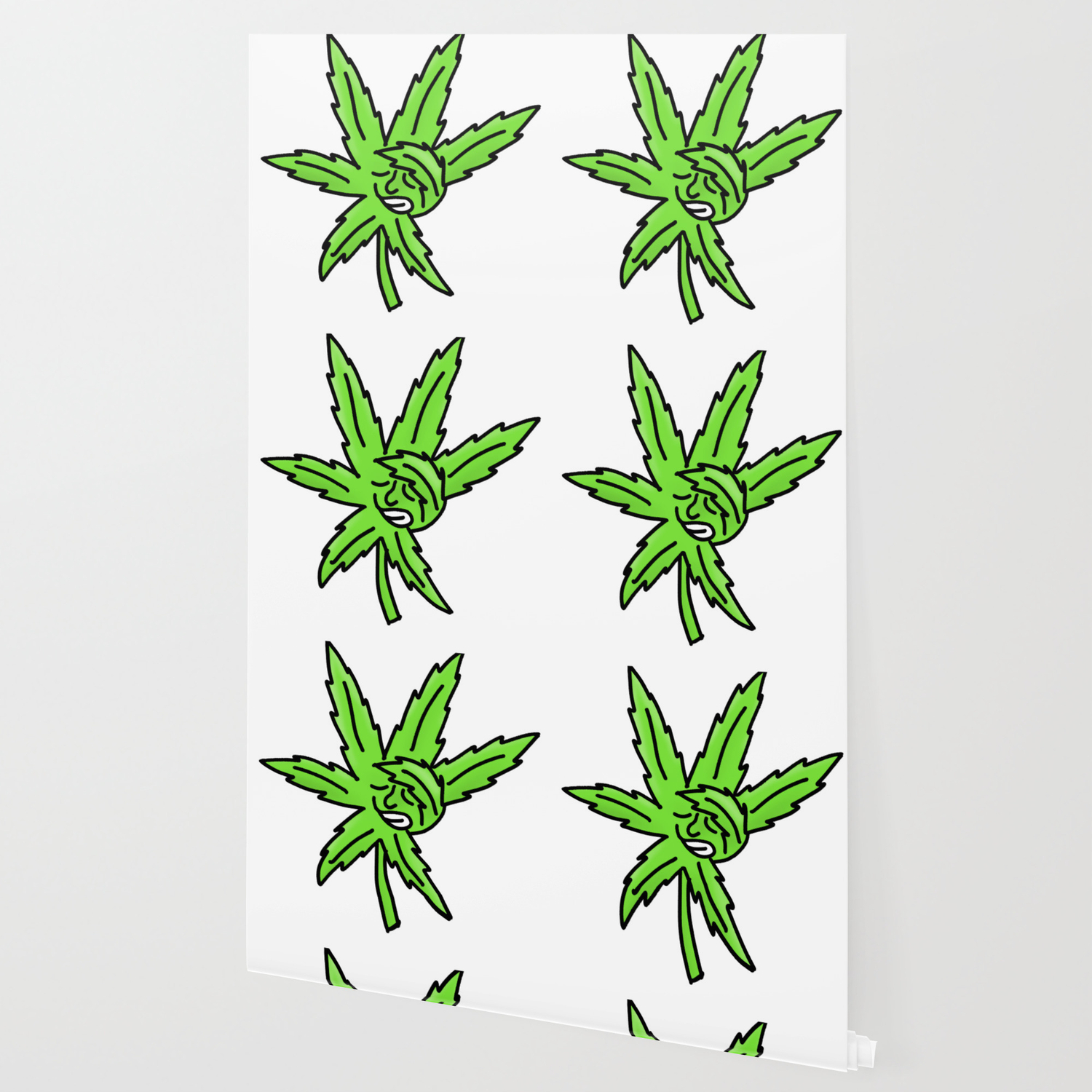 Dabbing Weed Marijuana Leaf Dab Cartoon Graphic product Wallpaper by  Novelty Merch | Society6