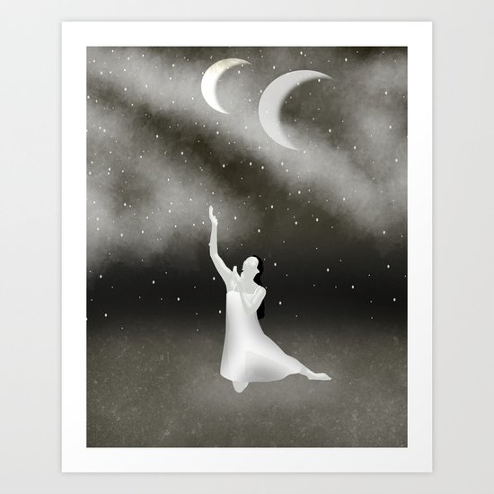 Worshipping the Moon Art Print