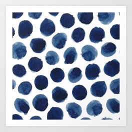 Watercolor polka dots Art Print