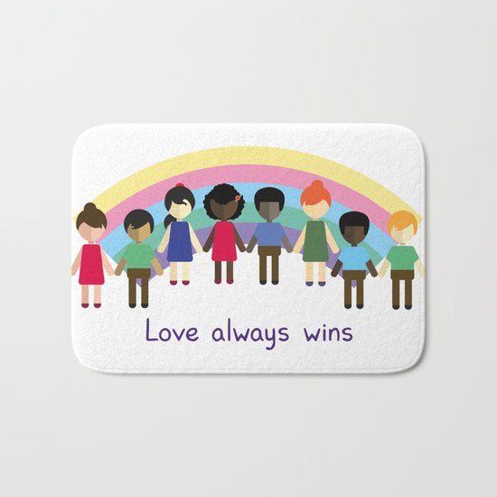Love always wins Bath Mat