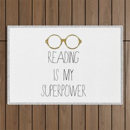 Reading is my superpower Outdoor Rug