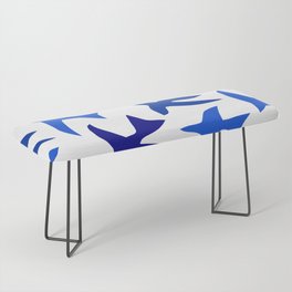 Matisse cut-out birds - blue and white pattern Bench