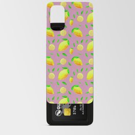 Hand-Painted Lemon and Mauve Pattern Android Card Case