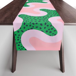 Unique Colorful Pattern - Pink Green Table Runner