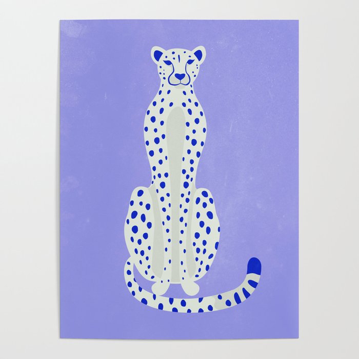 Periwinkle Cheetah Poster