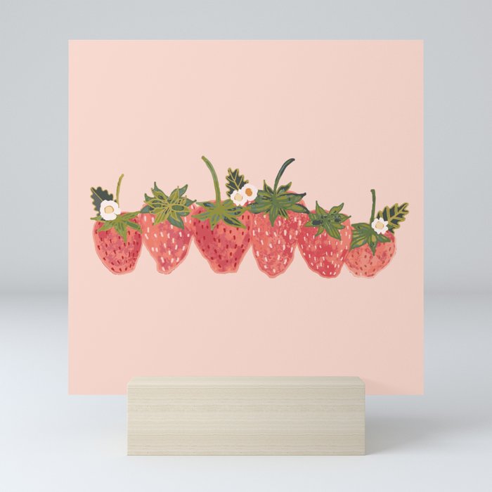 Strawberry Lineup Mini Art Print