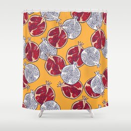Seamless pattern. Pomegranate hand drawn.  Shower Curtain