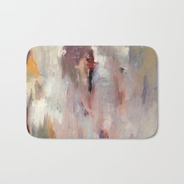 Gentle Beauty [2] - an elegant acrylic piece in deep purple, red, gold, and white Bath Mat