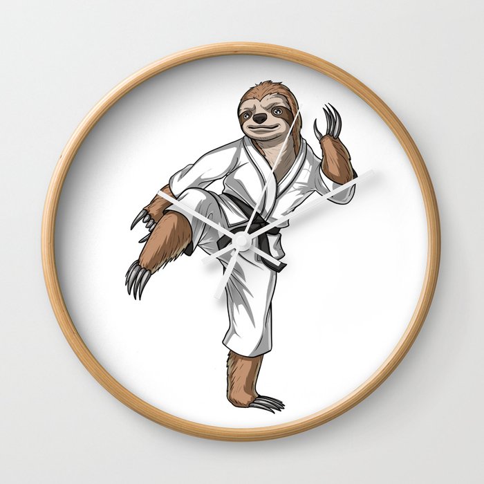 Sloth Karate Fighter Wall Clock