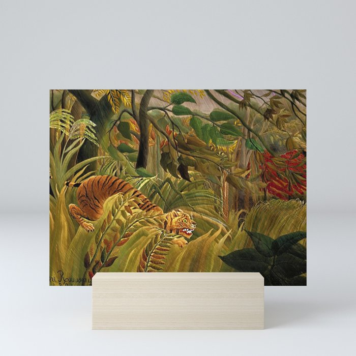 Tiger in a Tropical Storm - Surprised! by Henri Rousseau Mini Art Print