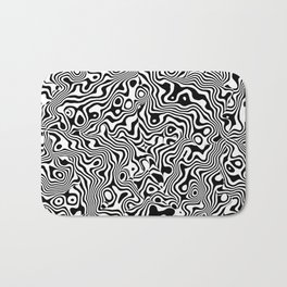 Op-Art Black And White Trippy Psychedelic Pattern 11 Bath Mat | Modern, Lineart, Geometric, Black And White, Psychedelic, Modernist, Op Art, Trippy, Opticalillusion, Migraine 