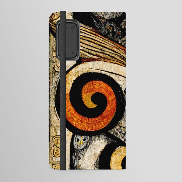 Owl, in the style of Book of Kells Android Wallet Case