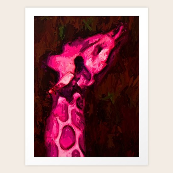 Pink Giraffe Art Print