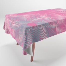Pink and Blue Abstract Floral Tablecloth