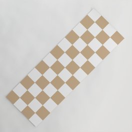 Checkered (Tan & White Pattern) Yoga Mat