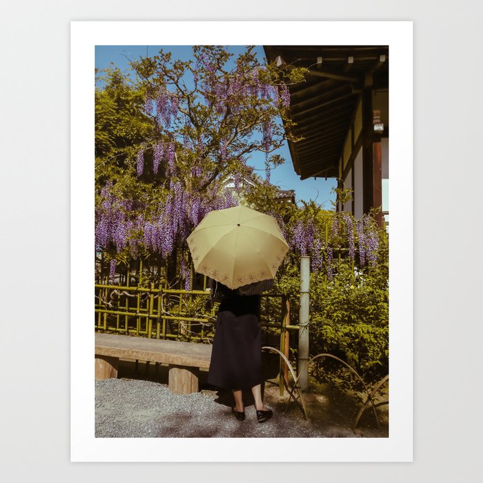 Japanese umbrella woman Art Print