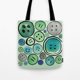 Green Buttons Tote Bag