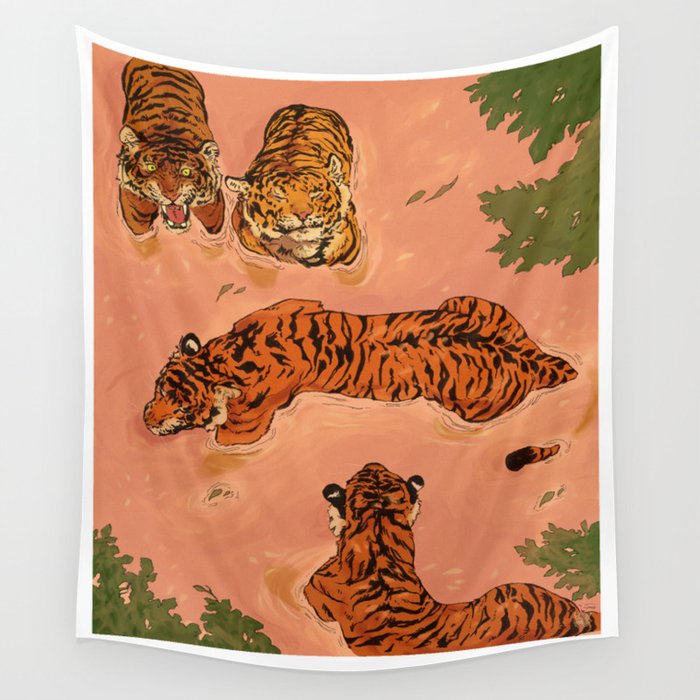 Vintage tiger tapestry best sale