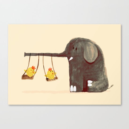 Elephant Swing Canvas Print