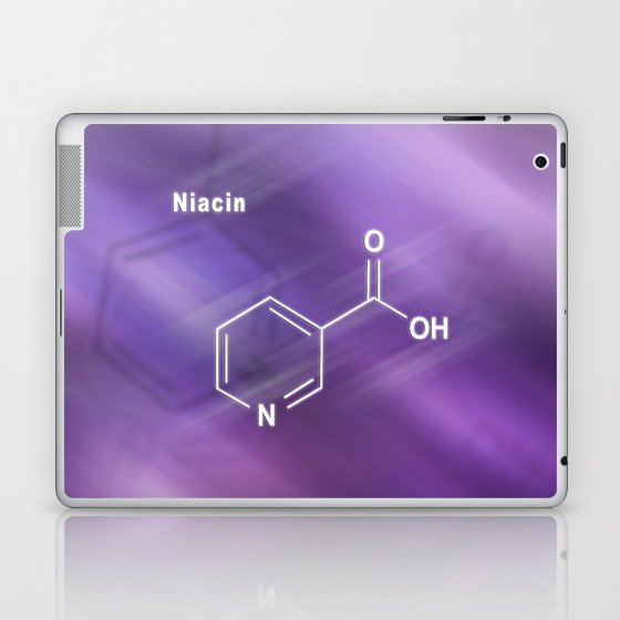 Niacin (nicotinic acid) molecule, vitamin B3 Structural chemical formula Laptop & iPad Skin