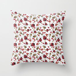 Bugs and Bees Throw Pillow