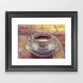 Coffee Cup still life painting Svetlana Novikova Framed Art Print
