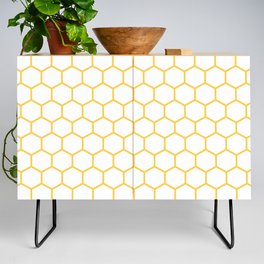 Honeycomb (Light Orange & White Pattern) Credenza
