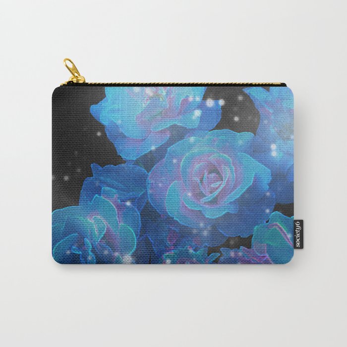 Blue Flowers Carry-All Pouch