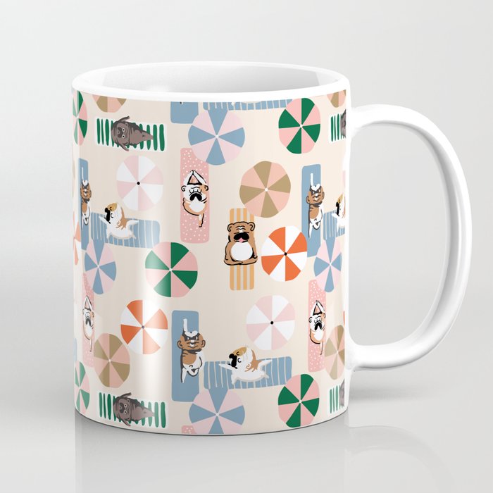 English Bulldog  Beach Yoga Coffee Mug