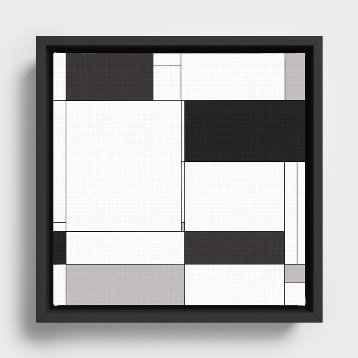 De Stijl Revival in Black Framed Canvas