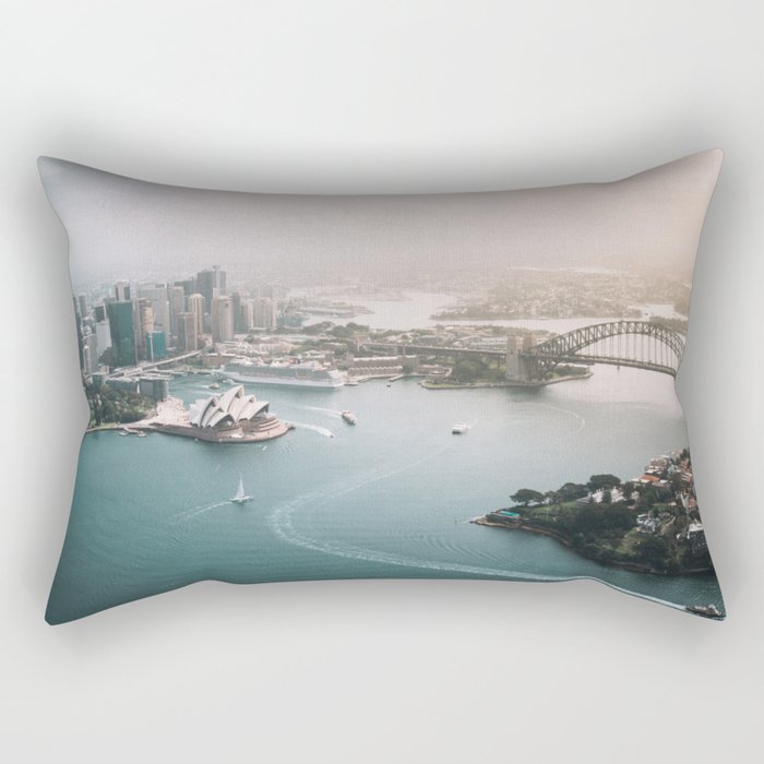 Sydney Opera House Harbour Bridge | Australia Aerial Travel Photography Rectangular Pillow