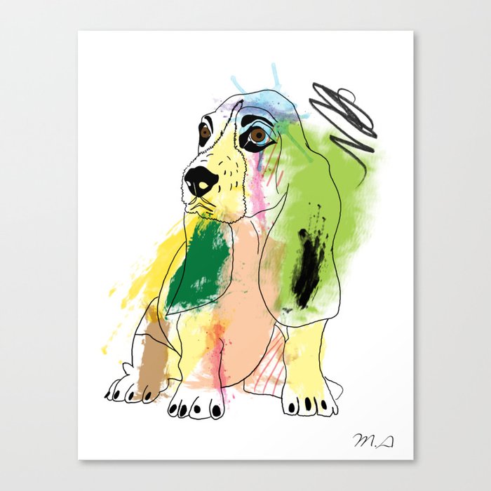 cute dog painting  Canvas Print
