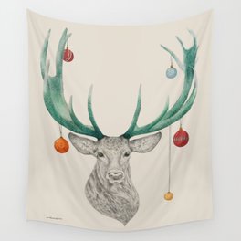 Christmas Deer Wall Tapestry