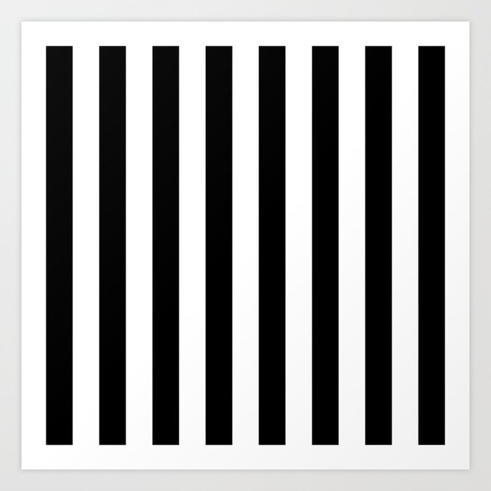 Parisian Black and White Stripes (vertical) Art Print