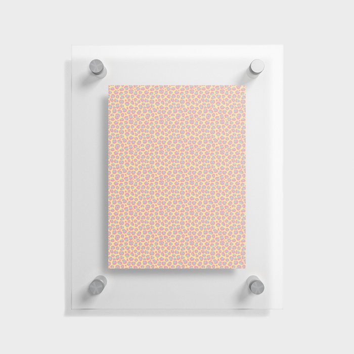 Yellow pink blue cheetah print Floating Acrylic Print
