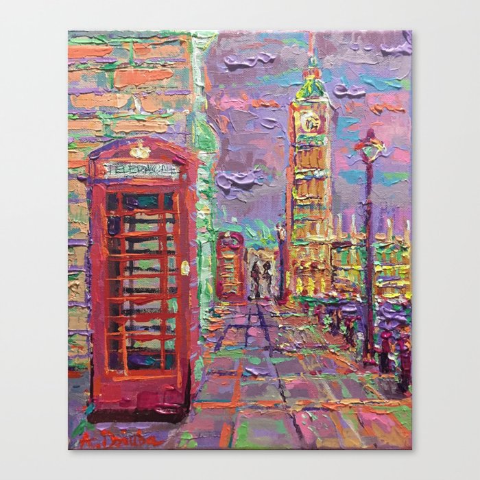 London City Life Palette Knife Abstract Urban City Streets