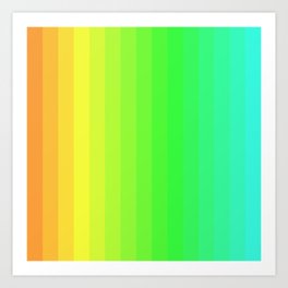 Gradient Stripes - Orange to Yellow to Green to Aqua Art Print