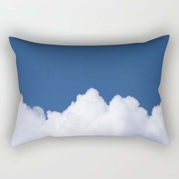Semi-cloudy Day - Fluffy White Cumulus On The Blue Sky #decor #society6 #buyart Rectangular Pillow