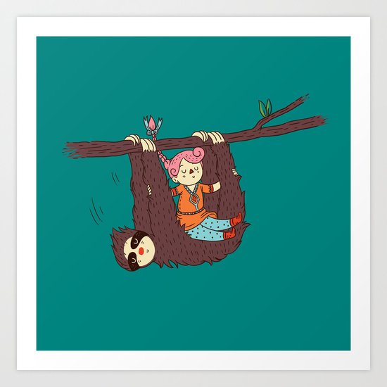 Sloth Swing Art Print