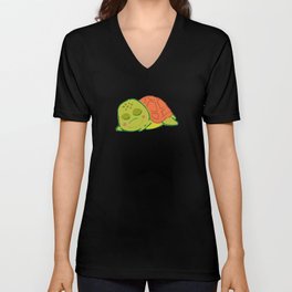 Sleeping Turtle V Neck T Shirt