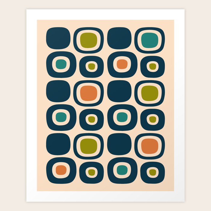 Mid Century Modern Scandinavian Abstract 322 Art Print by