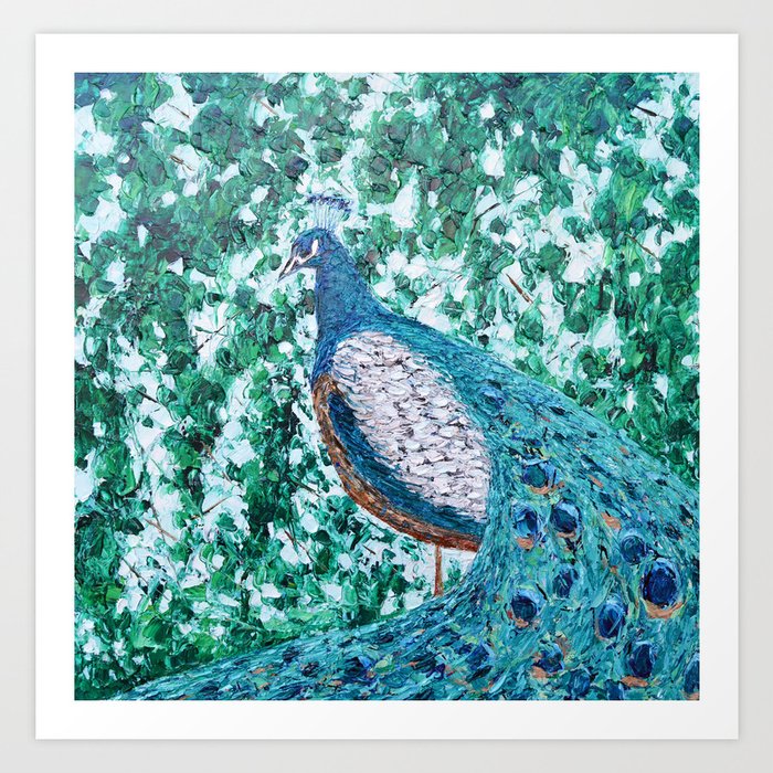 Peacock Forest Art Print