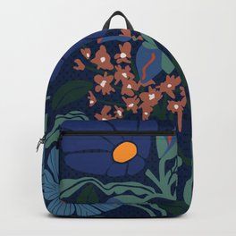 Klimt flower dark blue Backpack